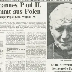 Papst Johannes Paul II., der erste polnische Papst, wird gewählt. Ein junger Papst aus Polen.