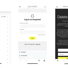 Ekran ustawień Snapchata, gdzie można znaleźć opcję "Delete Account", aby dowiedzieć się, jak usunąć snapa.