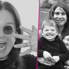 Ozzy Osbourne z dzieciństwa i jako starszy pan. Wesołe ozzy osbourne dzieci na starym zdjęciu.