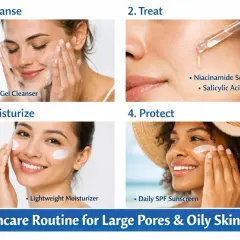 Un protocole soin visage peau grasse : nettoyage doux, sérum traitant, hydratation légère et protection solaire quotidienne pour une peau nette.