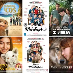 Plakaty filmowe: "Wilk, Lew i Ja", "Człowiek, który pokochał psa", "Detektyw Bruno", "Gang Zwierzaków", "Skarb Mikołajka", "Wiki i jej sekret", "King, mój przyjaciel lew". Idealne filmy dla dzieci 7 lat.