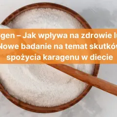Biały proszek w misce, prawdopodobnie karagen. Jak wpływa na zdrowie ludzi? Nowe badanie o skutkach spożycia karagenu w diecie.