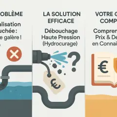 Le curage plomberie par hydrocurage : la solution efficace pour vos canalisations bouchées. Guide complet pour comprendre les prix.