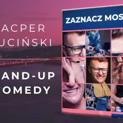 Kacper Ruciński w swoim stand-upie "Zaznacz Mosty" rozbawia do łez. Kolaż zdjęć z jego występów.