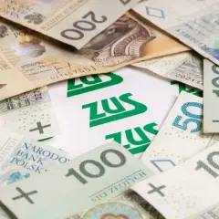 Polskie banknoty 50, 100, 200 zł otaczają logo ZUS. Czy wystarczy na godną, minimalną emeryturę?