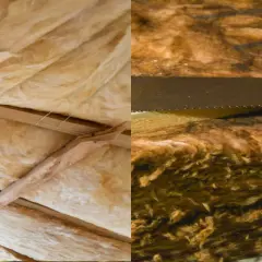 Isolation de toiture en laine minérale, prête à être installée pour un confort thermique optimal.
