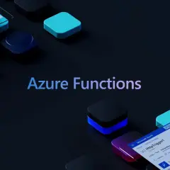 Interface de développement pour Azure Functions, avec des blocs lumineux et du code.