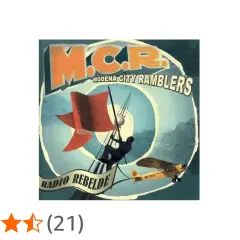 Copertina di "Radio Rebelde" dei Modena City Ramblers, con un aereo giallo e una bandiera rossa.