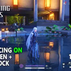 Postać w grze Wuthering Waves z włączonym ray tracingiem, osiągająca ponad 120 FPS na karcie RTX 3070.