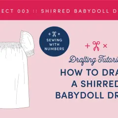 Learn to draft a step by step simple dress pattern for beginners. This tutorial shows how to draft a shirred babydoll dress.