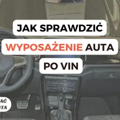 Wnętrze samochodu z napisem "Jak sprawdzić wyposażenie auta po VIN". Dowiedz się, jak użyć vw vin decoder.