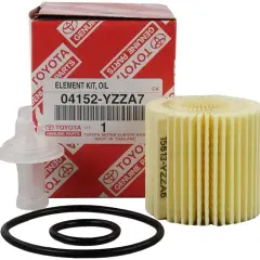 Oryginalny zestaw filtra oleju Toyota 04152-YZZA7, idealny do Toyoty Yaris 1.3 benzyna. W zestawie filtr, uszczelki i adapter.