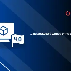 Grafika z monitorem i flagą "4.0" z napisem "Jak sprawdzić wersję Windowsa?".