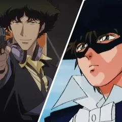 Spike Spiegel z pistoletem i tajemnicza postać w masce – ikony japońskich bajek z lat 90.