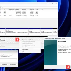 Datenträgerverwaltung zeigt, wie ein formatierter USB-Stick als neues einfaches Volume erstellt wird.