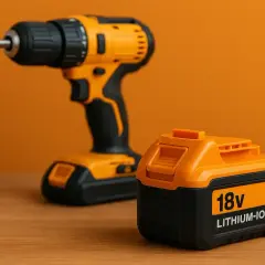 Une batterie de visseuse 18V Lithium-ion, prête à alimenter l'outil. Ah, la puissance !