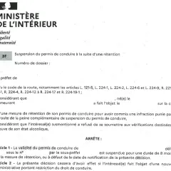 Document du Ministère de l'Intérieur concernant la suspension du permis de conduire. Il détaille les démarches pour comment récupérer son permis après une suspension de 4 mois.