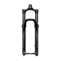 A black RockShox 35 Gold RL suspension fork, ready for trail riding. Its weight is optimized for performance.