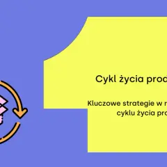 Grafika przedstawia cykl życia produktu. Strzałki symbolizują jego kolejne etapy, od narodzin po starzenie się.