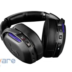 Schwarzes Teufel Gaming Headset mit blauer Beleuchtung. Ein Muss für jeden Gaming-Fan, der einen Teufel Gaming Headset Test sucht.