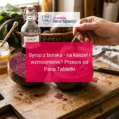 Syrop z buraka i miodu na kaszel i wzmocnienie. Składniki na desce, gotowe do przygotowania domowego leku.