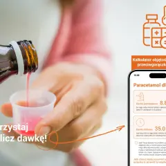 Dziecko otrzymuje syrop paracetamolowy. Aplikacja pomaga obliczyć bezpieczną dawkę, odpowiadając na pytanie: czy paracetamol jest bezpieczny.