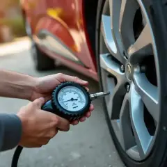 Vérification de la pression pneu Clio 5 avec un manomètre. Assurer la sécurité et l'efficacité de votre véhicule.