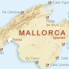Karte von Mallorca mit markierten Orten im Osten wie Cala Figuera, Cala Torta und Cala Agulla.