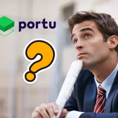 Zastanawiasz się, w co najlepiej inwestować? Logo Portu i znak zapytania sugerują, że szukasz odpowiedzi na to pytanie.