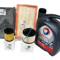 Zestaw filtrów i oleju Total Quartz 5W-30 do BMW E90 2.0 benzyna.