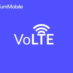 Logo PremiumMobile z symbolem VoLTE. Szybkie połączenia głosowe dzięki technologii VoLTE.