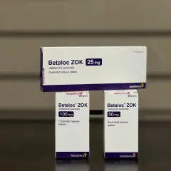 Opakowania leku Betaloc ZOK 25 mg, 50 mg i 100 mg.