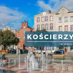 Rynek w Kościerzynie, serce Kaszub, z fontanną i zabytkową zabudową. Odkryj kościerzyna atrakcje!