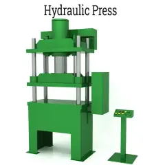 Zielona prasa hydrauliczna z panelem sterowania. Dowiedz się, jak zrobić prasę hydrauliczną z lewarka.