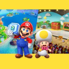 Mario i Toad zapraszają na Mario Party Jamboree! Wesoła zabawa na wyspach i scenie z mnóstwem postaci.