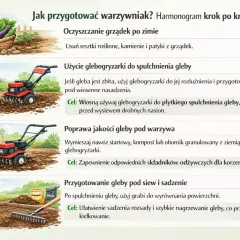 Glebogryzarka spulchnia i przygotowuje glebę pod wiosenne nasadzenia, ułatwiając siew i sadzenie.