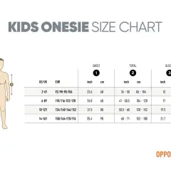 Größentabelle für Kinder-Einteiler. Finden Sie die passende Größe für Ihr Kind, z.B. 98/104 welches Alter.