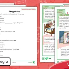 Un cuento de Blancanieves y los siete enanitos con preguntas y actividades sobre la historia.