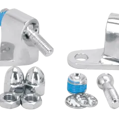 Staffe frecce moto cromate, con bulloni e dadi, per personalizzare la tua moto.