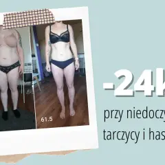 Przed i po: -24kg przy niedoczynności tarczycy i hashimoto. Pokazuje, jak schudnąć przy hashimoto.