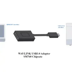 Synology NAS direkt mit PC verbinden: Bildschirm, WAVLINK USB3.0 Adapter und NAS.