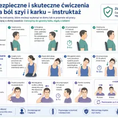 Ćwiczenia na wiotkość krtani i ból szyi: retrakcja szyi, rozluźnianie mięśni, ćwiczenia izometryczne. Poprawiają postawę i redukują napięcie.