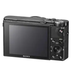 Tył aparatu Sony RX100 VIII z dużym ekranem LCD i przyciskami sterującymi.