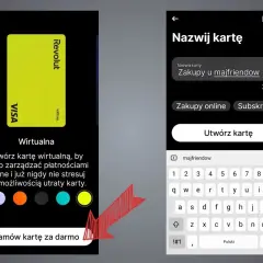 Tworzenie wirtualnej karty Revolut "Zakupy u majfriendow" do łatwego zarządzania płatnościami online.