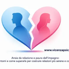 Silhouette di uomo e donna in un cuore spezzato, simbolo di ansia da relazione. Impara a superarla per relazioni serene.