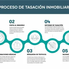 Proceso de tasación inmobiliaria: 5 pasos, desde comprobaciones básicas y visita del tasador al inmueble, hasta búsqueda de testigos, informe y validación final.