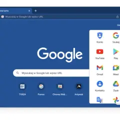 Ekran przeglądarki Google Chrome z widocznym menu aplikacji. Podpowiadamy, jak przywrócić Google na stronę startową w telefonie.