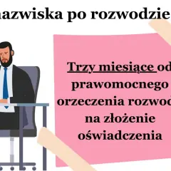 Zmiana nazwiska po rozwodzie: masz 3 miesiące od prawomocnego orzeczenia rozwodu na złożenie oświadczenia. Adwokat Marta Wnuk.