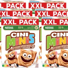 XXL-Packungen Cini Minis Zimtgeschmack. Sind Cini Minis vegan? Die Verpackung gibt Auskunft.