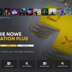 Ekran PlayStation z opcjami subskrypcji PlayStation Plus Extra. Odkryj nowe gry i korzyści.